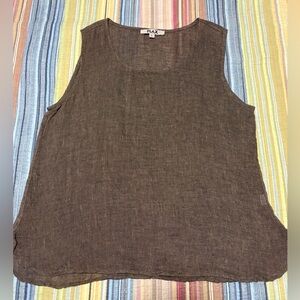 Flax Chocolate Color Tank.  Sz L